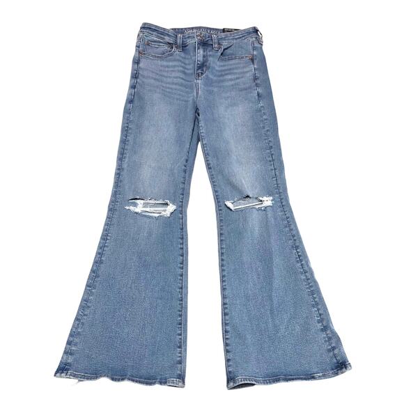American Eagle Flare jeans super high rise 4 short next level stretch NWT - Picture 1 of 7